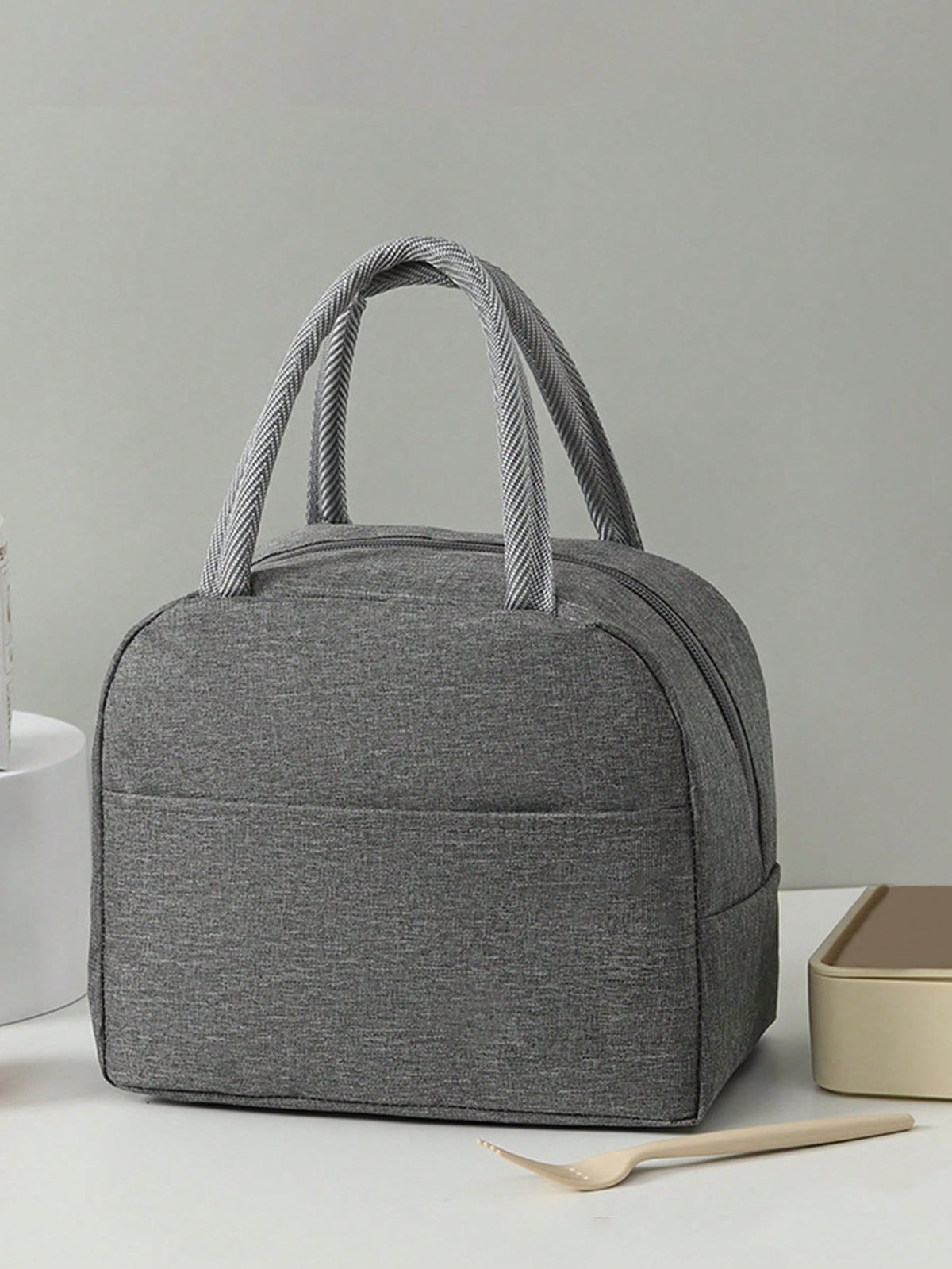 1pc Solid Color Aluminum Foil Insulated Lunch Bag, Portable Lunch Tote Bag For Work, Schoolback To School School Stuff Bag For School Lunch Bag For Women Cooler Bag Picnic Accessories School Accessori