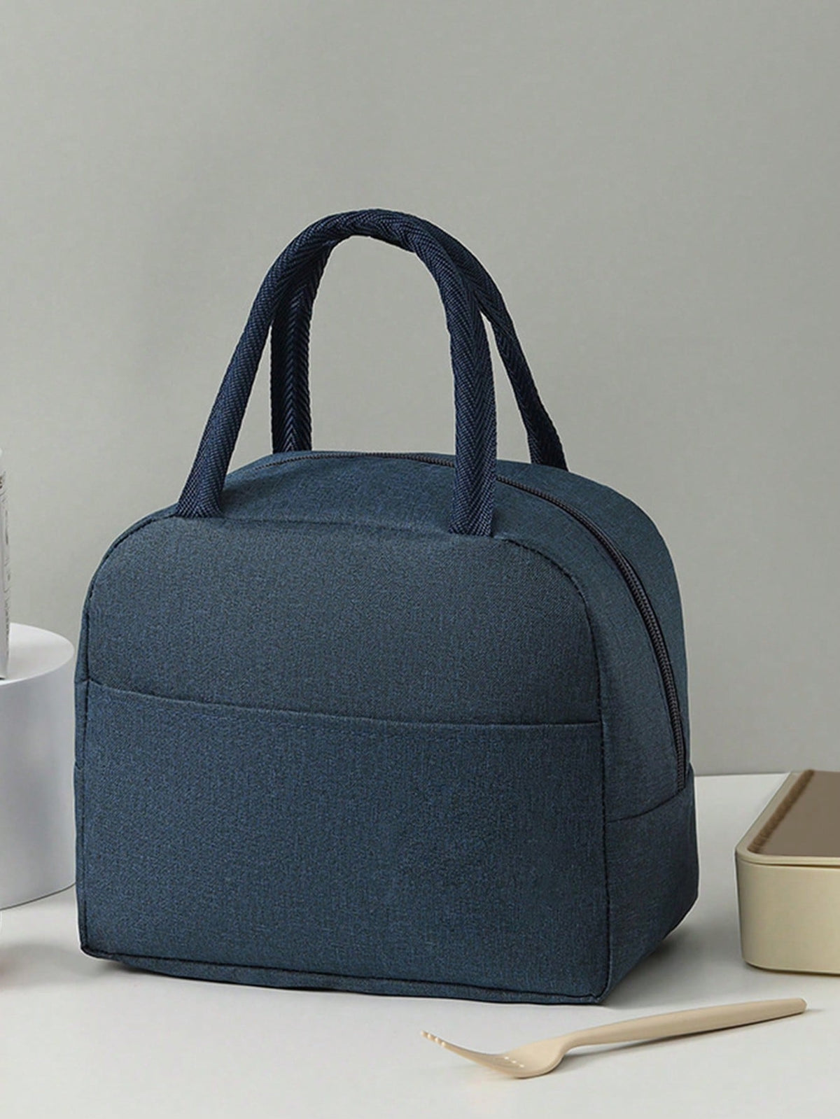 1pc Solid Color Aluminum Foil Insulated Lunch Bag, Portable Lunch Tote Bag For Work, Schoolback To School School Stuff Bag For School Lunch Bag For Women Cooler Bag Picnic Accessories School Accessori