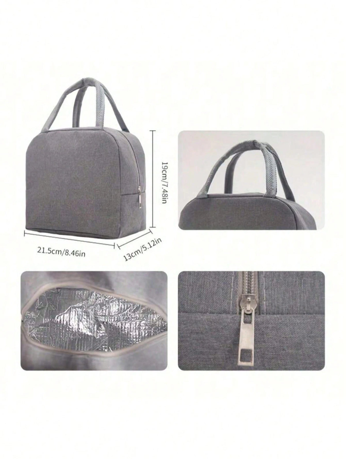 1pc Solid Color Aluminum Foil Insulated Lunch Bag, Portable Lunch Tote Bag For Work, Schoolback To School School Stuff Bag For School Lunch Bag For Women Cooler Bag Picnic Accessories School Accessori