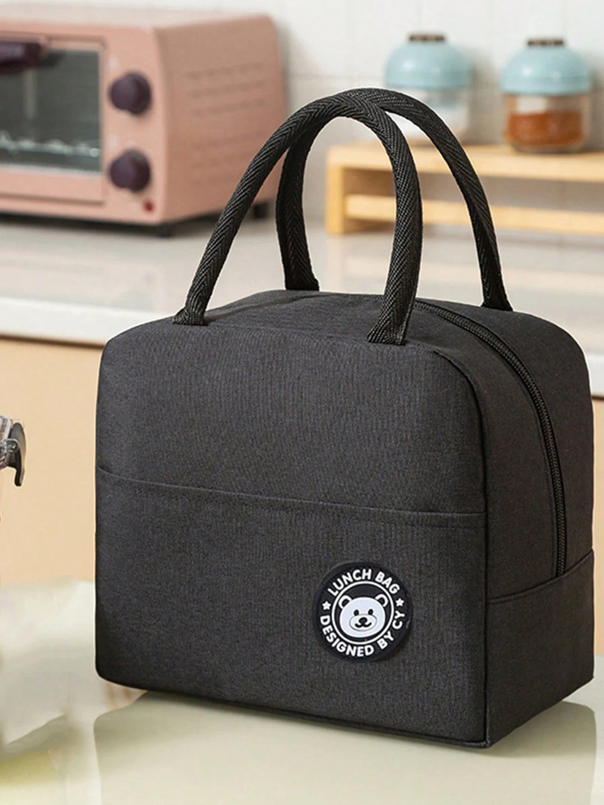 1pc Solid Color Aluminum Foil Insulated Lunch Bag, Portable Lunch Tote Bag For Work, Schoolback To School School Stuff Bag For School Lunch Bag For Women Cooler Bag Picnic Accessories School Accessori