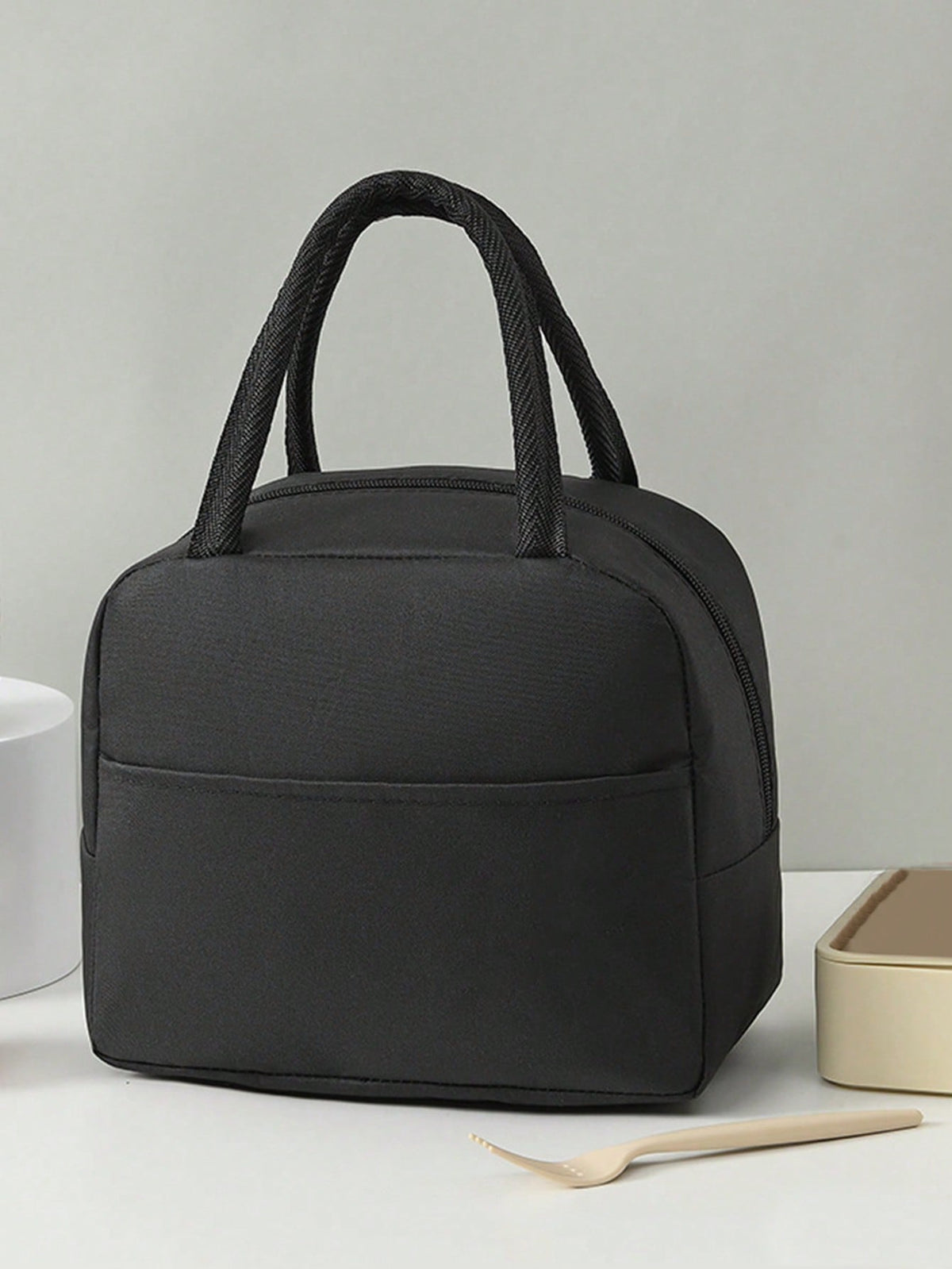 1pc Solid Color Aluminum Foil Insulated Lunch Bag, Portable Lunch Tote Bag For Work, Schoolback To School School Stuff Bag For School Lunch Bag For Women Cooler Bag Picnic Accessories School Accessori