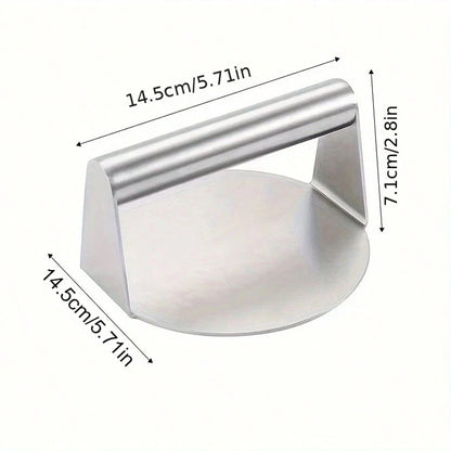 1pc Stainless Steel Burger Press And 100 Patty Separation Papers, Round Patty Maker For BBQ And Frying Pan, Meat Masher Tool For Grilling And Cooking, Meat Press, Burger Mold