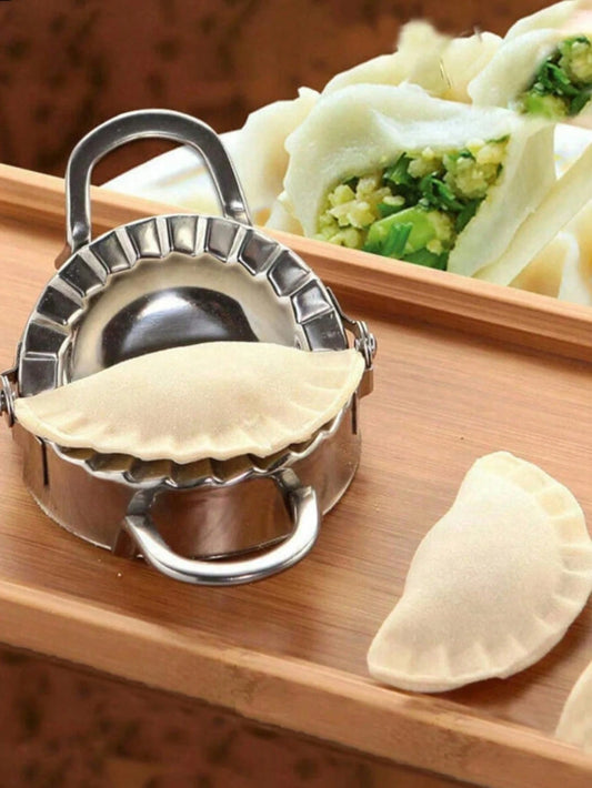 1pc Stainless Steel Dumpling Maker, Dumpling Skin Cutter, Handmade Dumpling Packaging Tool, Meat Filling Cake Rolling Pin, Dough Cutting And Shaping Tool, Baking Kitchen Helper, Suitable For Making Du