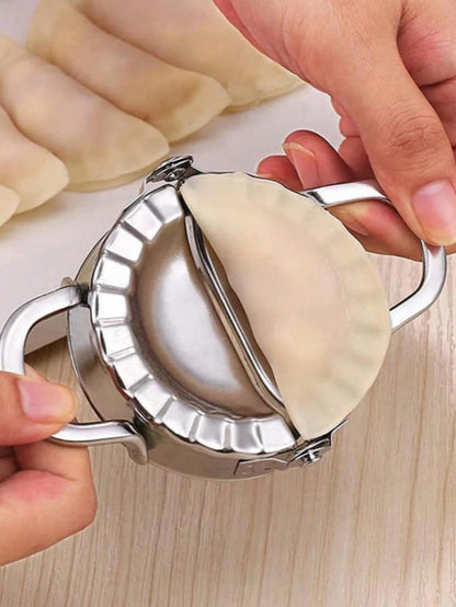 1pc Stainless Steel Dumpling Maker, Dumpling Skin Cutter, Handmade Dumpling Packaging Tool, Meat Filling Cake Rolling Pin, Dough Cutting And Shaping Tool, Baking Kitchen Helper, Suitable For Making Du