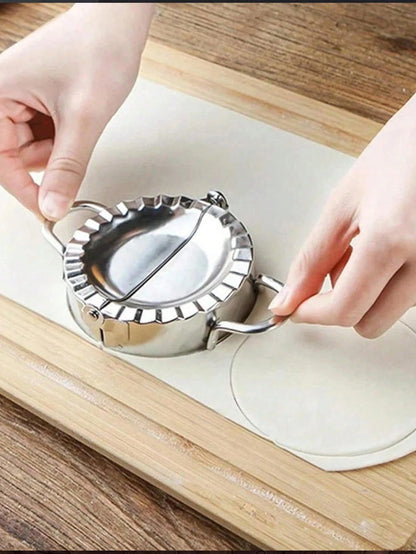 1pc Stainless Steel Dumpling Maker, Dumpling Skin Cutter, Handmade Dumpling Packaging Tool, Meat Filling Cake Rolling Pin, Dough Cutting And Shaping Tool, Baking Kitchen Helper, Suitable For Making Du