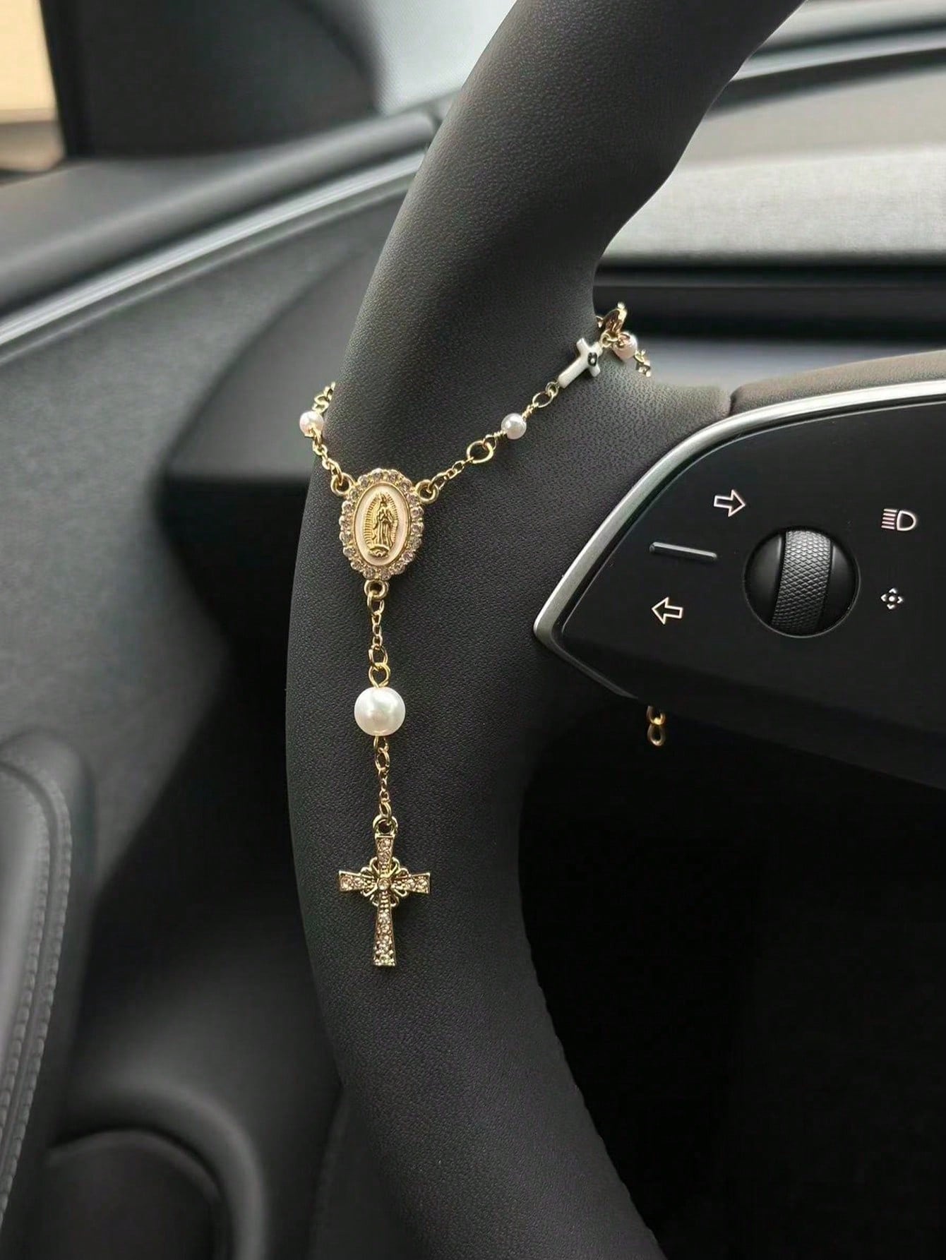 1pc Steering Wheel Bead Pendant| Bead Car Pendant Accessories| Car Decoration| Car Pendant| Unique And Fashionable Car Pendant Decoration, Father's Day Gift, Ideal Gift