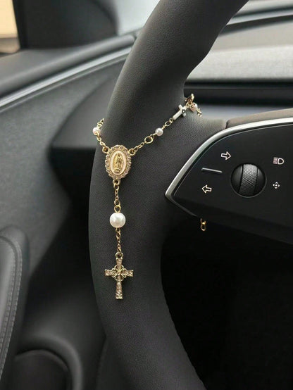 1pc Steering Wheel Bead Pendant| Bead Car Pendant Accessories| Car Decoration| Car Pendant| Unique And Fashionable Car Pendant Decoration, Father's Day Gift, Ideal Gift