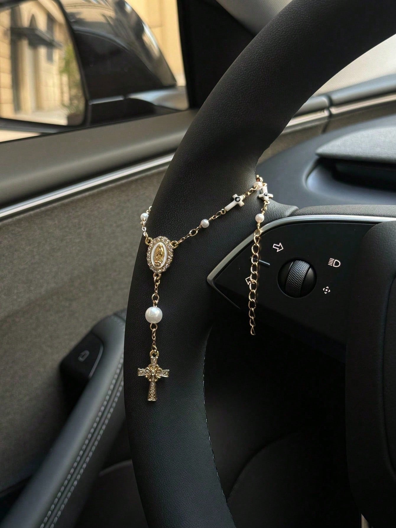 1pc Steering Wheel Bead Pendant| Bead Car Pendant Accessories| Car Decoration| Car Pendant| Unique And Fashionable Car Pendant Decoration, Father's Day Gift, Ideal Gift