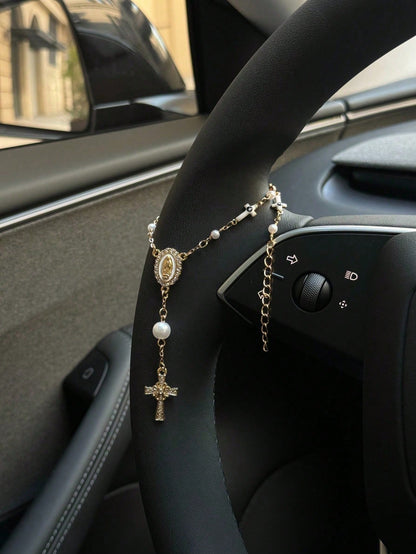 1pc Steering Wheel Bead Pendant| Bead Car Pendant Accessories| Car Decoration| Car Pendant| Unique And Fashionable Car Pendant Decoration, Father's Day Gift, Ideal Gift