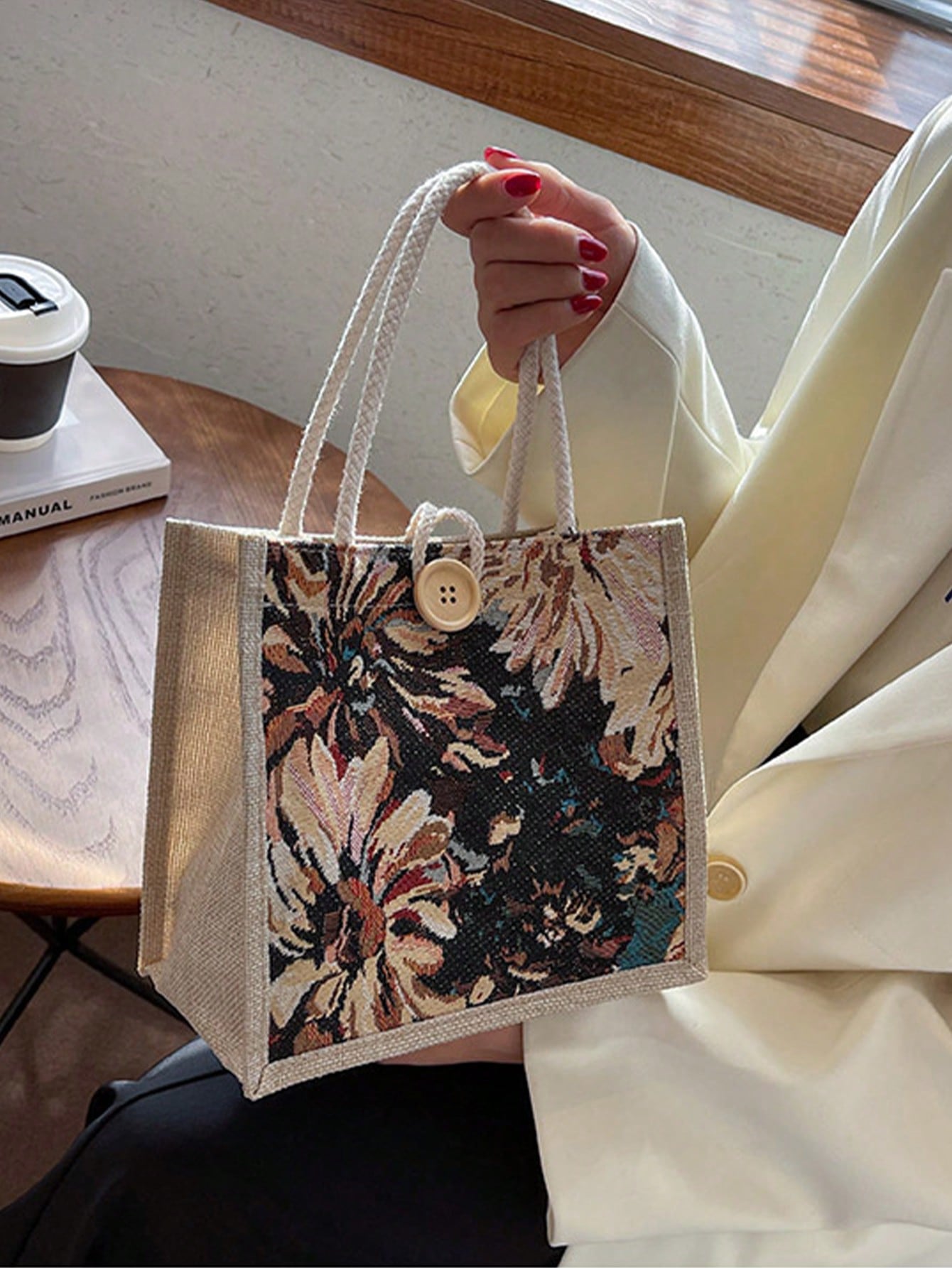 1PC Student Korean Style Handbag Women Fashion Linen Lunch Bag Japanese Canvas