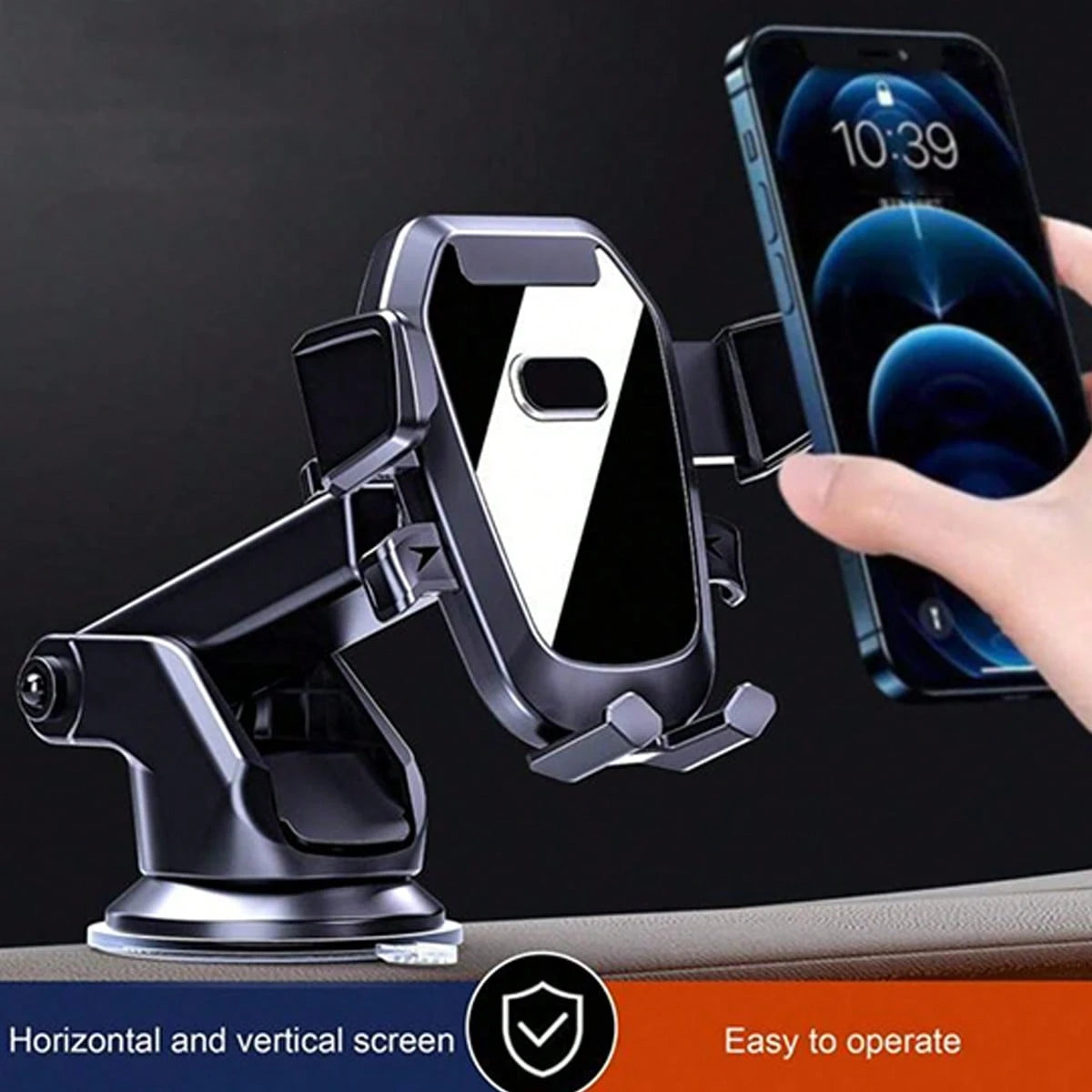 1pc Suction Cup Car Phone Holder, Suction Cup Car Phone Mount, Mobile Smartphone Holder, Tablet Holder For Dashboard & Windshield, Adjustable Arm, Easy Installation