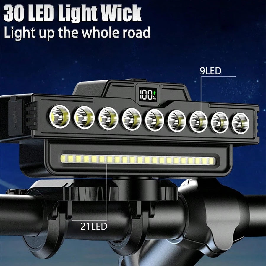1pc Super Bright LED Bicycle Light, USB Rechargeable Bicycle Front Light, Waterproof Bicycle Front Light, Daytime Running Light, Mountain Bike Off-Road Riding Commuting Light