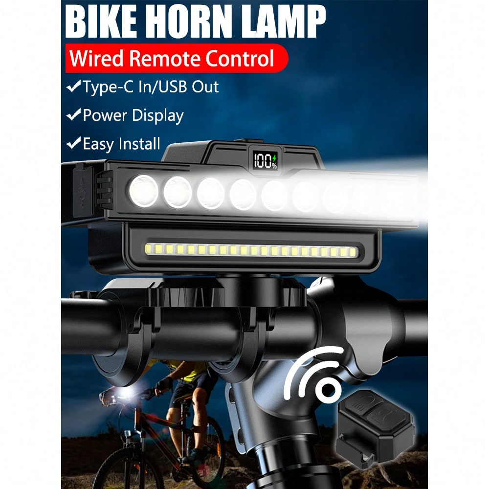 1pc Super Bright LED Bicycle Light, USB Rechargeable Bicycle Front Light, Waterproof Bicycle Front Light, Daytime Running Light, Mountain Bike Off-Road Riding Commuting Light