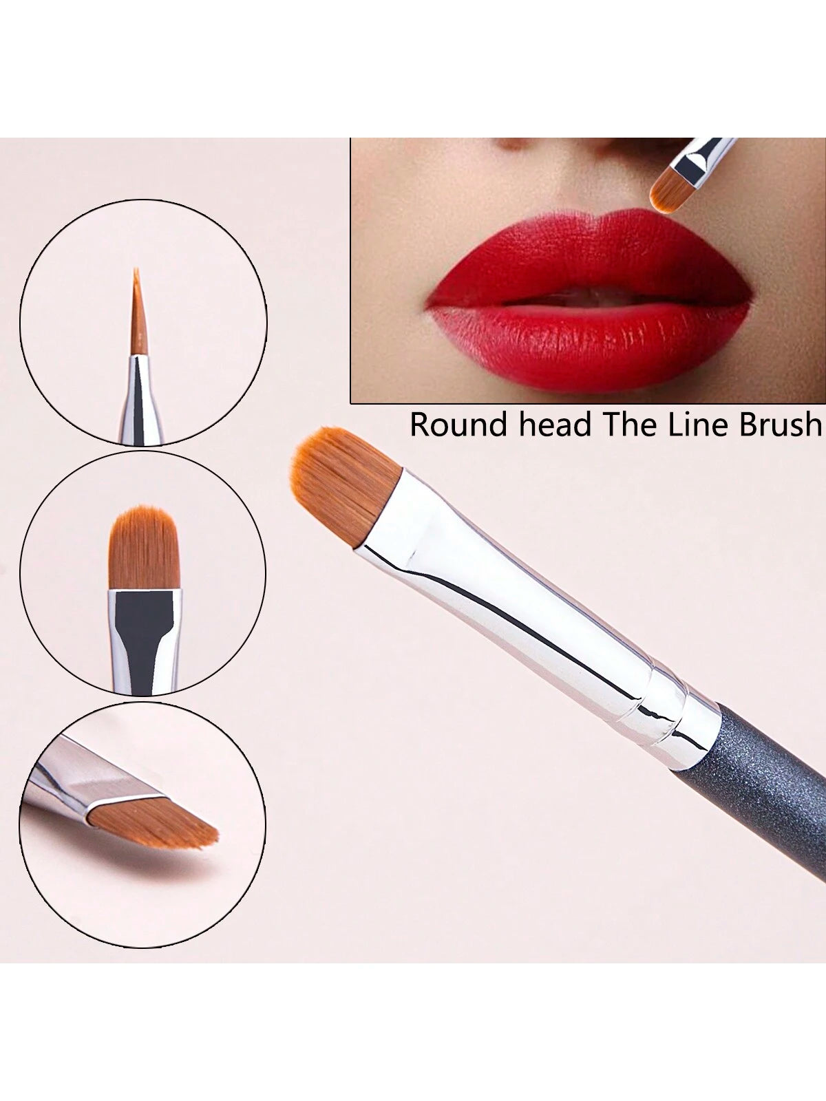 1pc Thin Flat Round Line Brush For Precise Foundation & Concealer Makeup,Foundation Brush,Concealer Brush,Blush Brush,Contour Brush,Blush Brush,Bronzer Brush,Powder Brush,Foundation Brush,Blush Brush