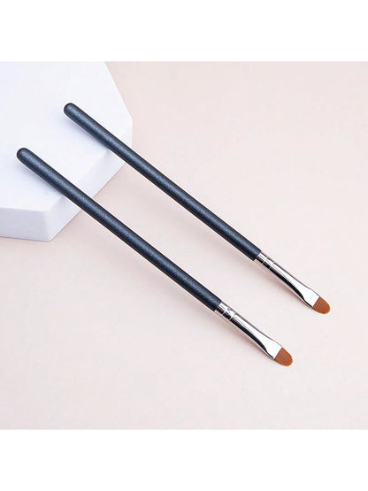 1pc Thin Flat Round Line Brush For Precise Foundation & Concealer Makeup,Foundation Brush,Concealer Brush,Blush Brush,Contour Brush,Blush Brush,Bronzer Brush,Powder Brush,Foundation Brush,Blush Brush