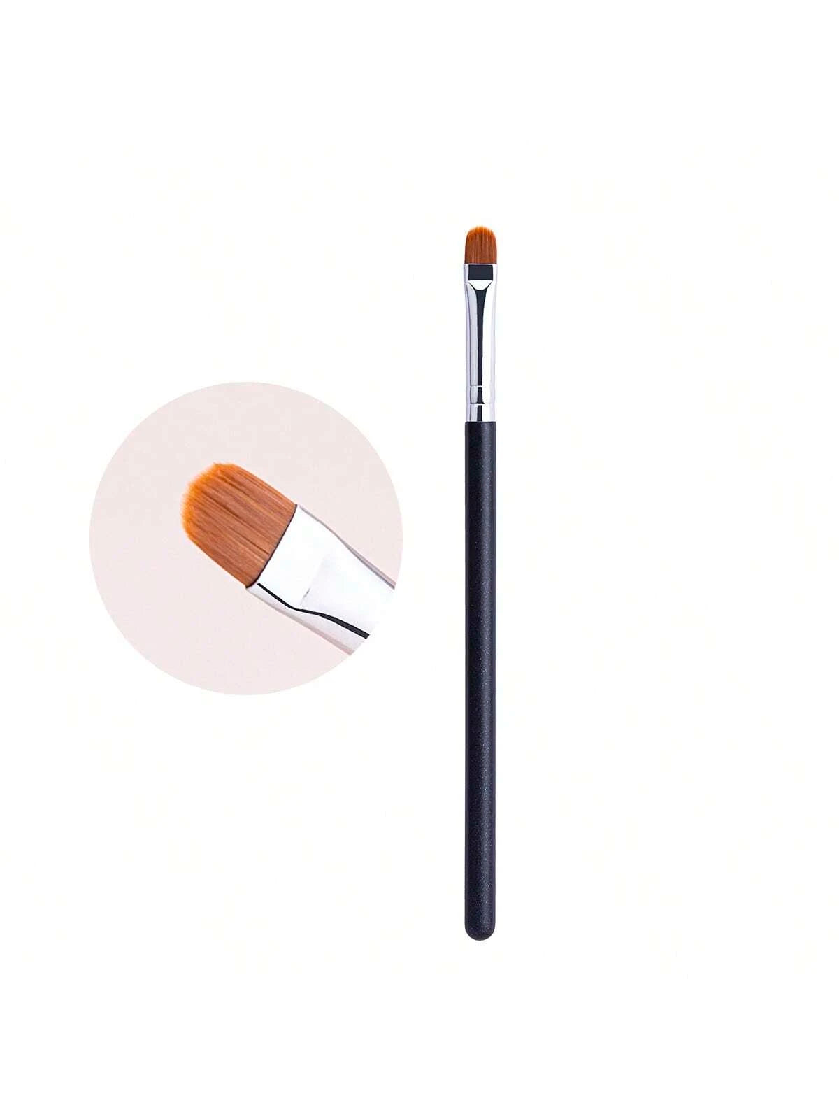 1pc Thin Flat Round Line Brush For Precise Foundation & Concealer Makeup,Foundation Brush,Concealer Brush,Blush Brush,Contour Brush,Blush Brush,Bronzer Brush,Powder Brush,Foundation Brush,Blush Brush