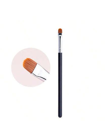 1pc Thin Flat Round Line Brush For Precise Foundation & Concealer Makeup,Foundation Brush,Concealer Brush,Blush Brush,Contour Brush,Blush Brush,Bronzer Brush,Powder Brush,Foundation Brush,Blush Brush