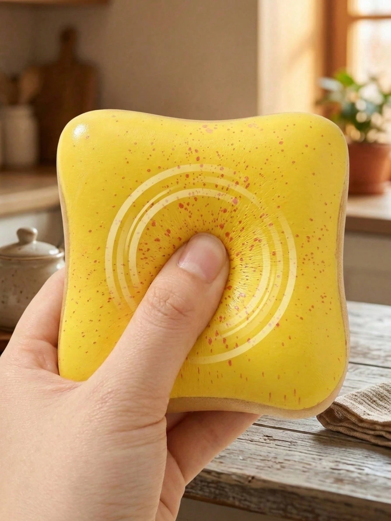 1pc Toast Bread Squishy Toy, Soft Slow Rebound Stress Relief Squeeze Toy With Crisp Sound, For Pressure Relief And Sensory Fingertip Play, Desktop Decoration, Birthday Holiday Party Gift Creative, Squ