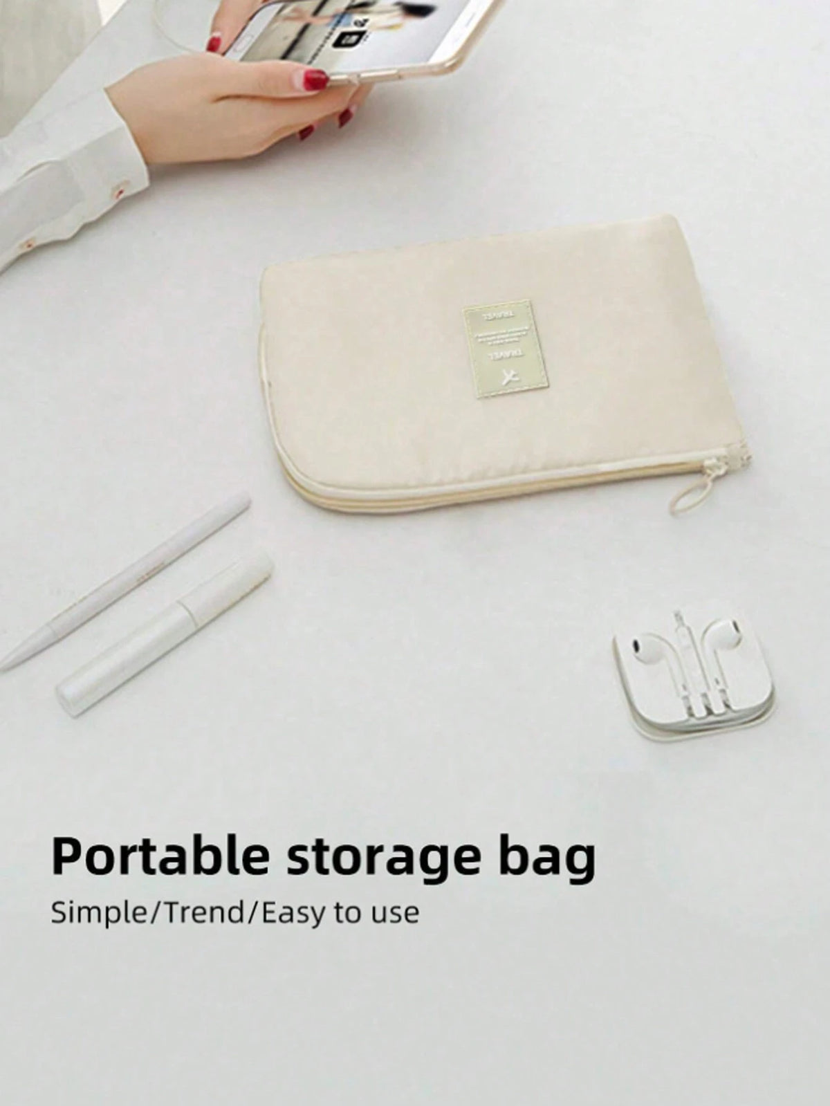 1pc Travel Accessories Cable Organizer Bag, Portable Digital USB Electronics Storage Pouch, Travel Charger Holder, Data Cable Organizer