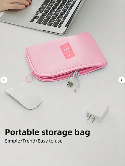 1pc Travel Accessories Cable Organizer Bag, Portable Digital USB Electronics Storage Pouch, Travel Charger Holder, Data Cable Organizer