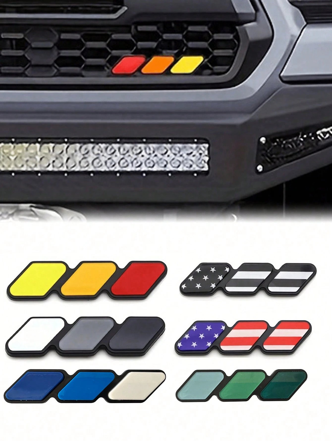 1pc TRD Grille Decor Badge, 3-Color Upgrade Emblem Decoration Accessories- Universal Compatible With Toyota Tacoma 4Runner Tundra & Other Mesh Or Slotted Grille