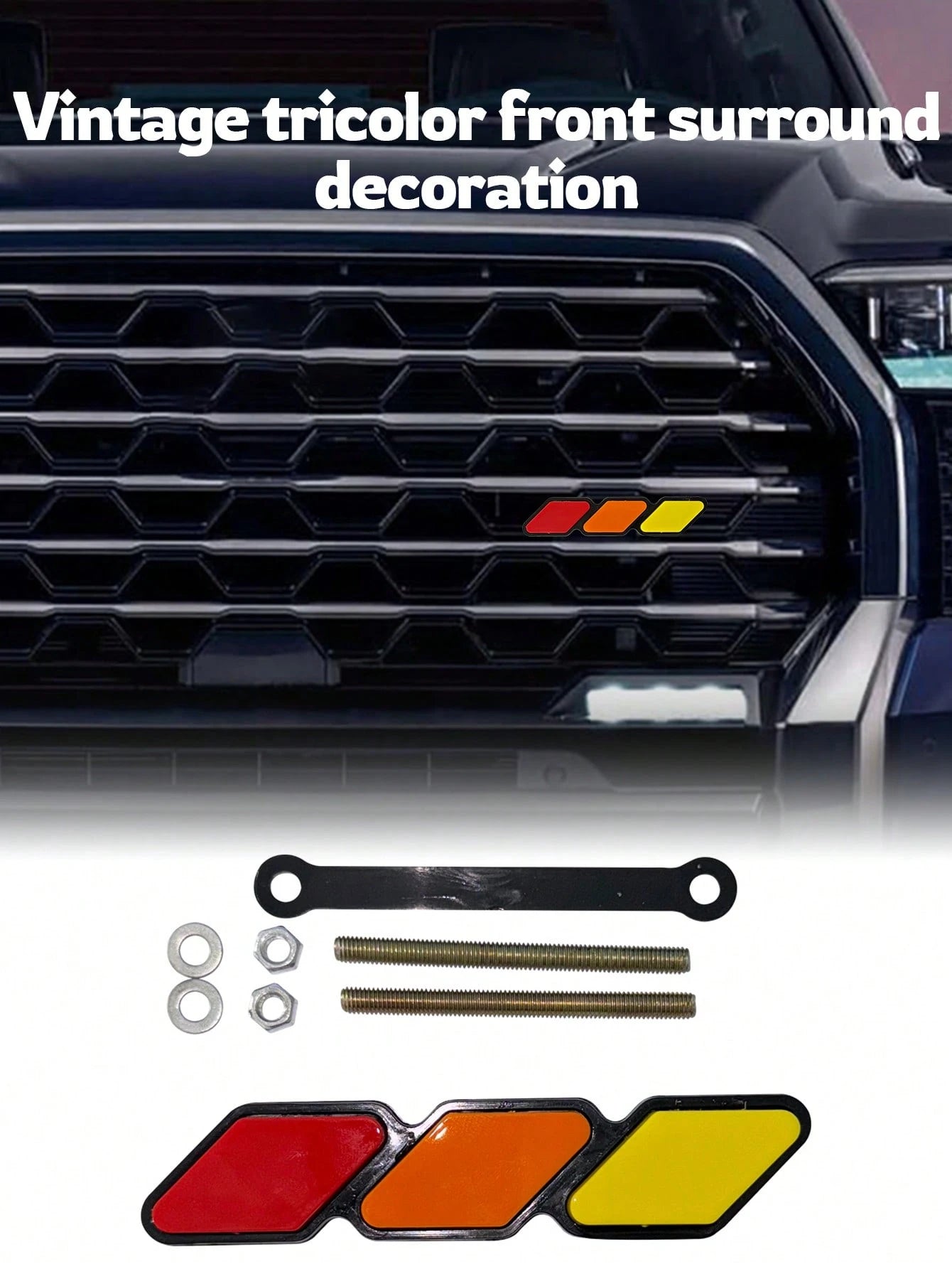 1pc TRD Grille Decor Badge, 3-Color Upgrade Emblem Decoration Accessories- Universal Compatible With Toyota Tacoma 4Runner Tundra & Other Mesh Or Slotted Grille