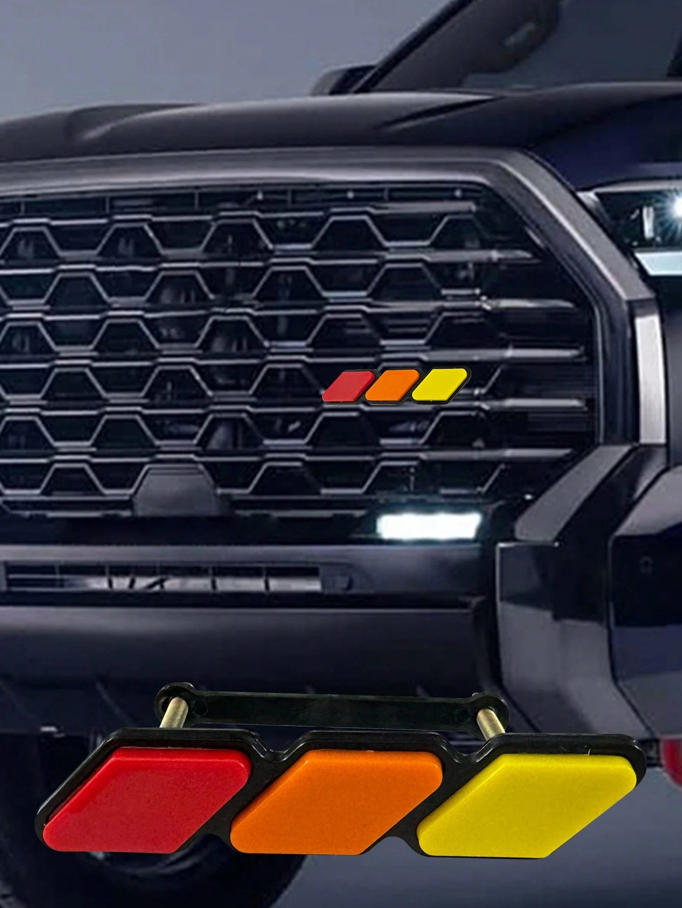 1pc TRD Grille Decor Badge, 3-Color Upgrade Emblem Decoration Accessories- Universal Compatible With Toyota Tacoma 4Runner Tundra & Other Mesh Or Slotted Grille