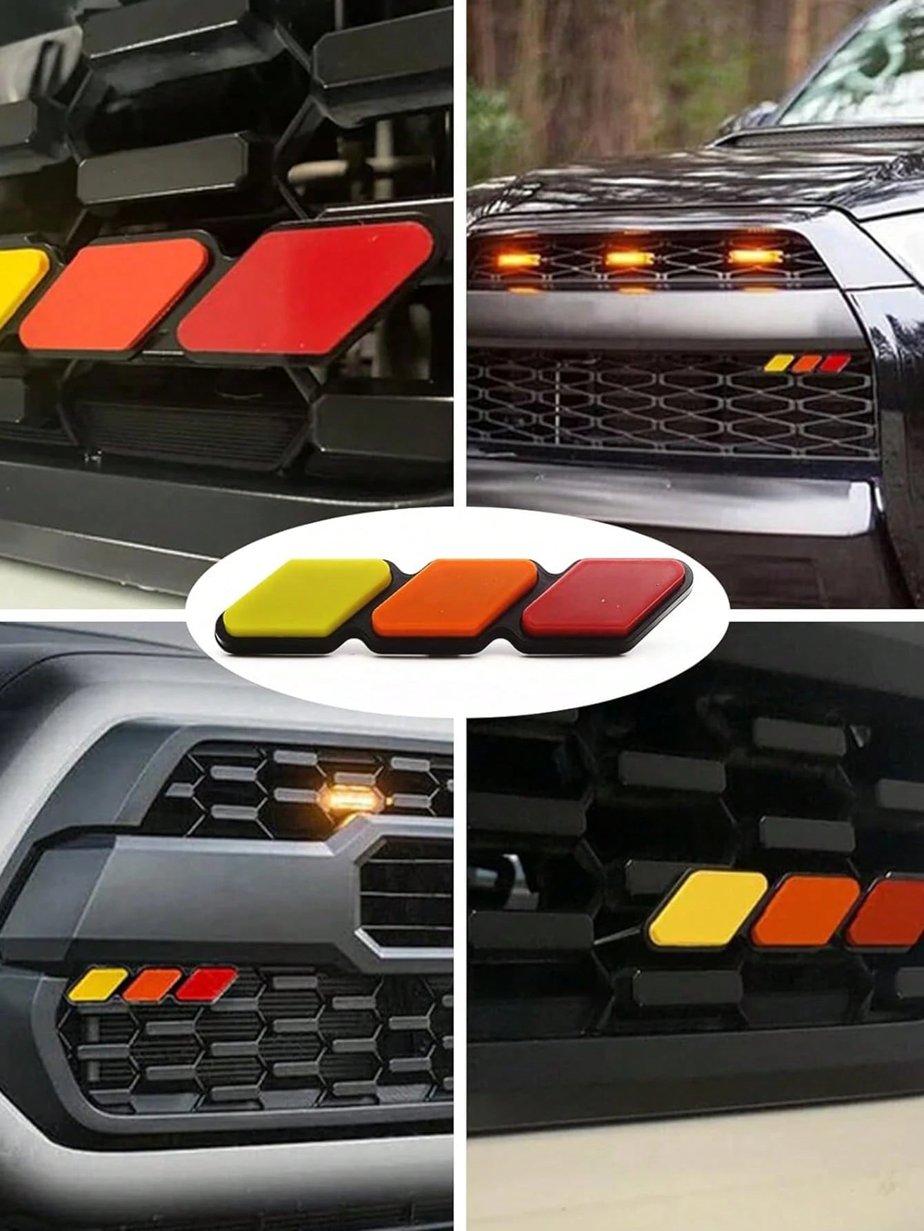 1pc TRD Grille Decor Badge, 3-Color Upgrade Emblem Decoration Accessories- Universal Compatible With Toyota Tacoma 4Runner Tundra & Other Mesh Or Slotted Grille