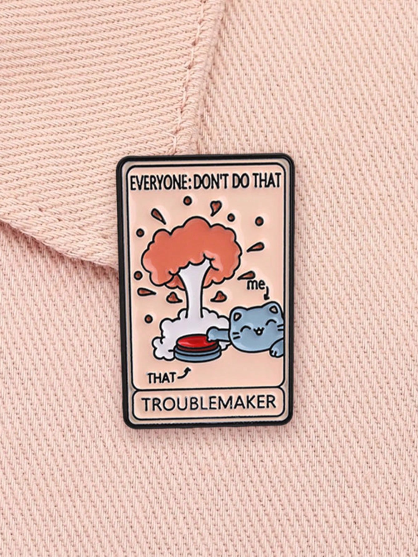 1pc Troublem Aker Cat Brooch, Funny Metal Badge, Creative Decorative Brooch, Suitable For Backpack, Suitable For Men And Women Daily Wear