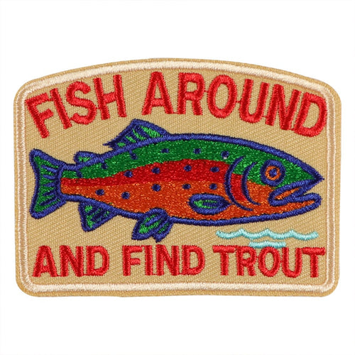 1pc Trout Embroidered Patch, Suitable For Backpacks, Hats, Jackets, Fishing Enthusiasts Patch, Iron-On