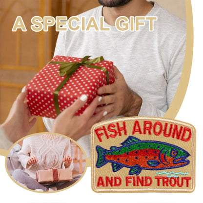 1pc Trout Embroidered Patch, Suitable For Backpacks, Hats, Jackets, Fishing Enthusiasts Patch, Iron-On