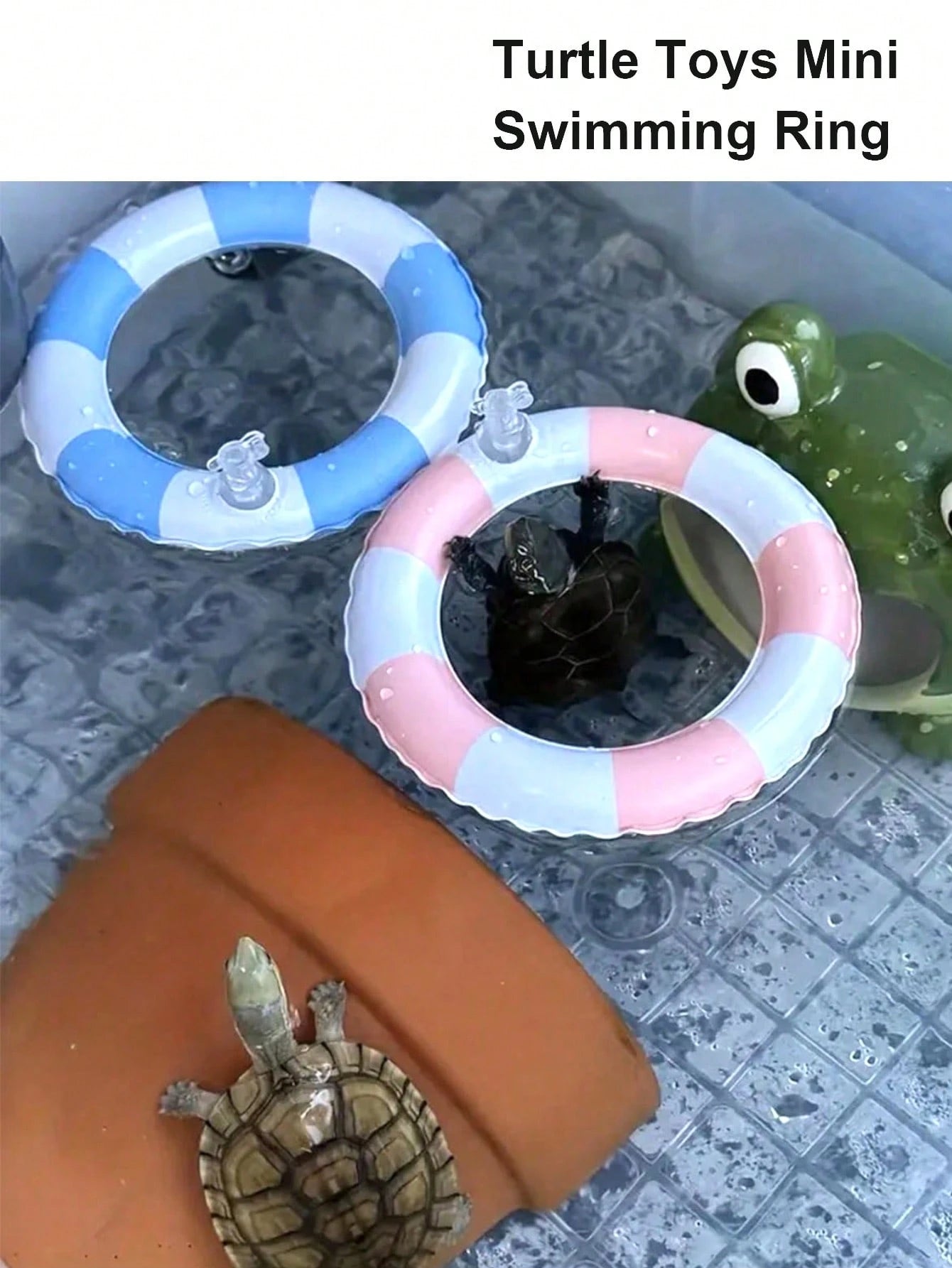 1pc Turtle Sunbathing Floating Island With Artificial Grass Platform- Turtle Tank/ Fish Tank Decoration Reptile Accessories Mini Swimming Ring Suitable For Brazilian Squirrel/ Water Turtle/ Land T