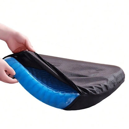 1pc Ultra-Comfortable Honeycomb Gel Seat Cushion Set With Breathable Fabric- Cool And Comfortable For Office, Car, And Home Chairs| Breathable, Soft Fabric Hip Pad For Long Sitting Use