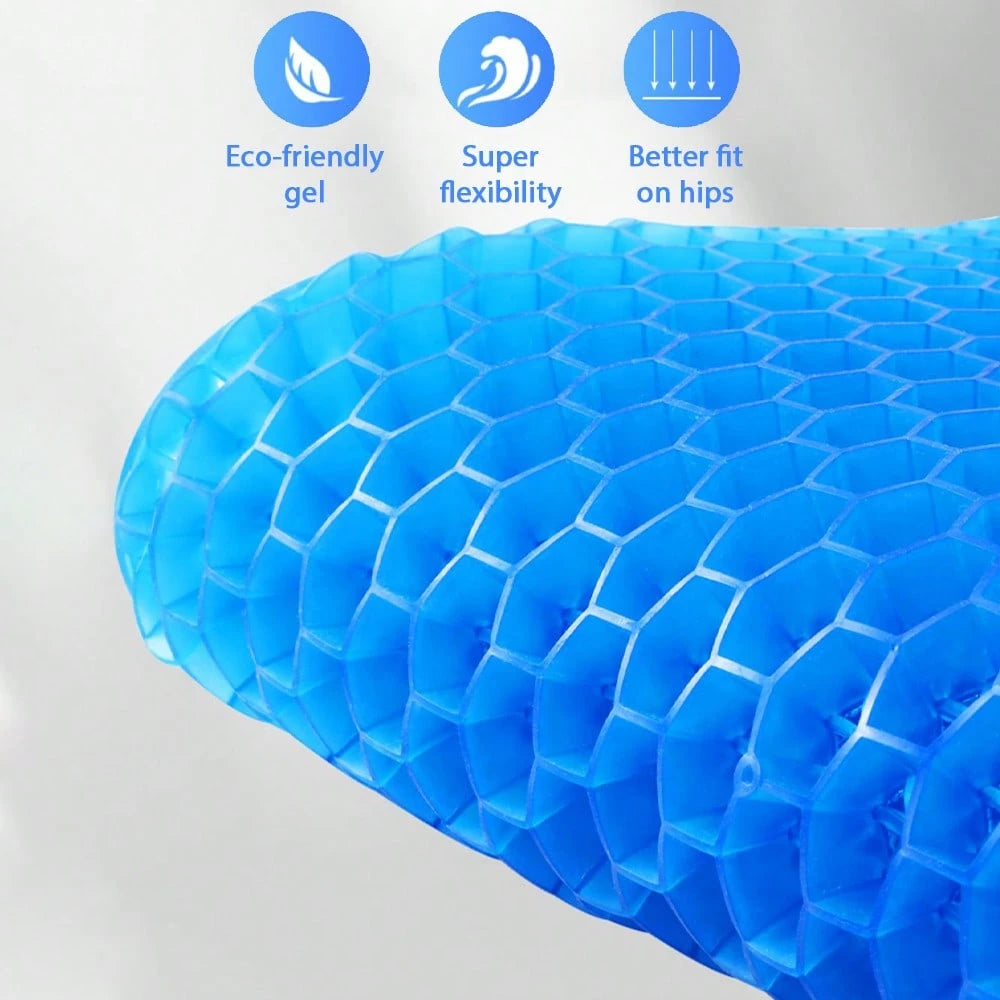 1pc Ultra-Comfortable Honeycomb Gel Seat Cushion Set With Breathable Fabric- Cool And Comfortable For Office, Car, And Home Chairs| Breathable, Soft Fabric Hip Pad For Long Sitting Use