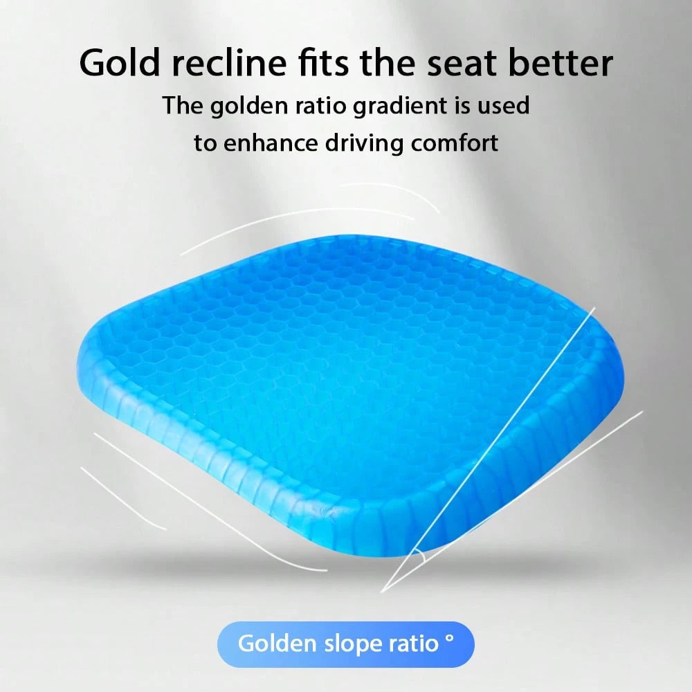 1pc Ultra-Comfortable Honeycomb Gel Seat Cushion Set With Breathable Fabric- Cool And Comfortable For Office, Car, And Home Chairs| Breathable, Soft Fabric Hip Pad For Long Sitting Use