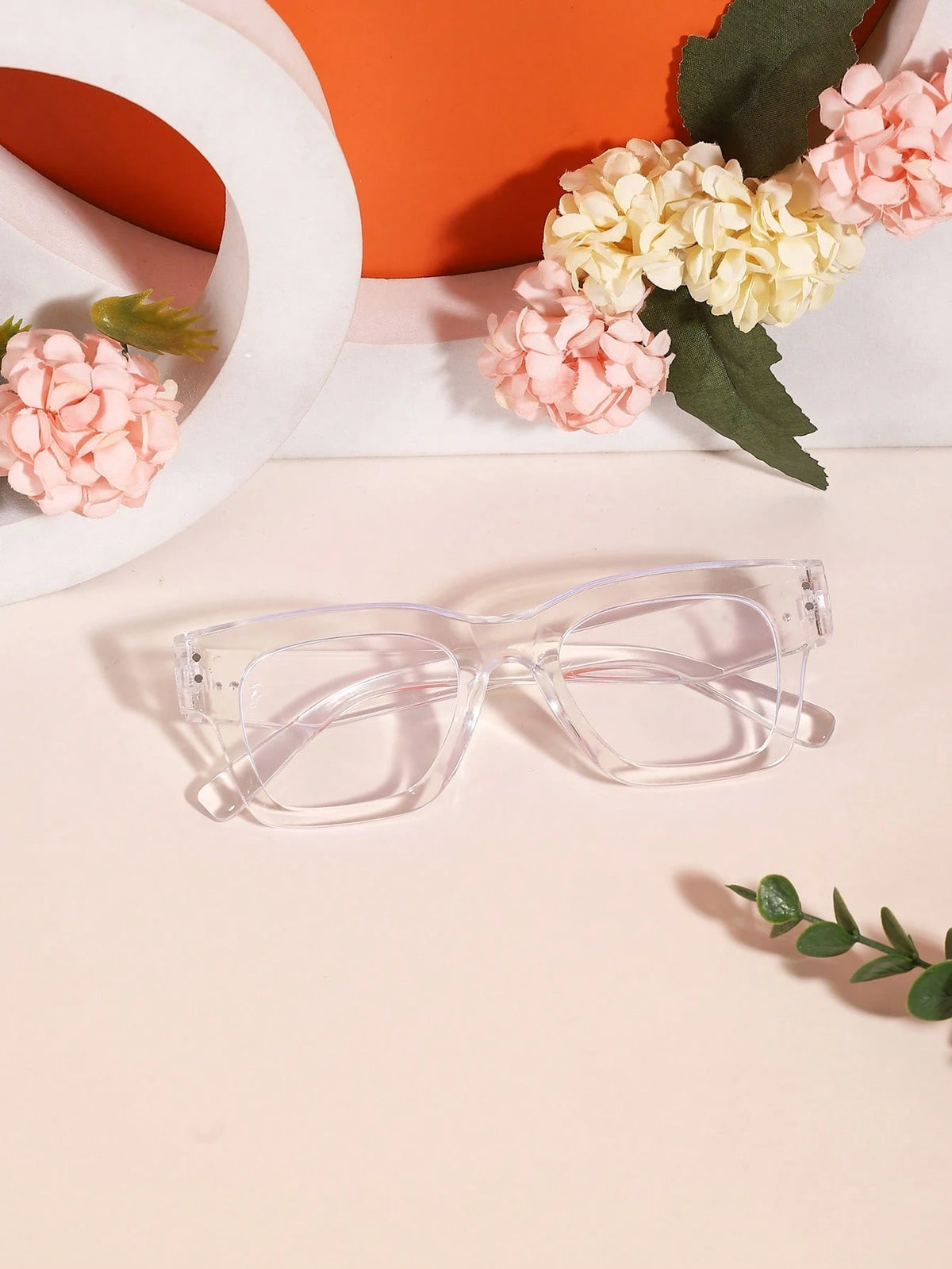 1pc Unisex Kids 6-12 Years Old Classic Casual Square Eyeglass Frames, Transparent And Black Polycarbonate Frames With Clear Lenses, Lightweight And Pressure-Free, Suitable For Daily School Wear, Inclu