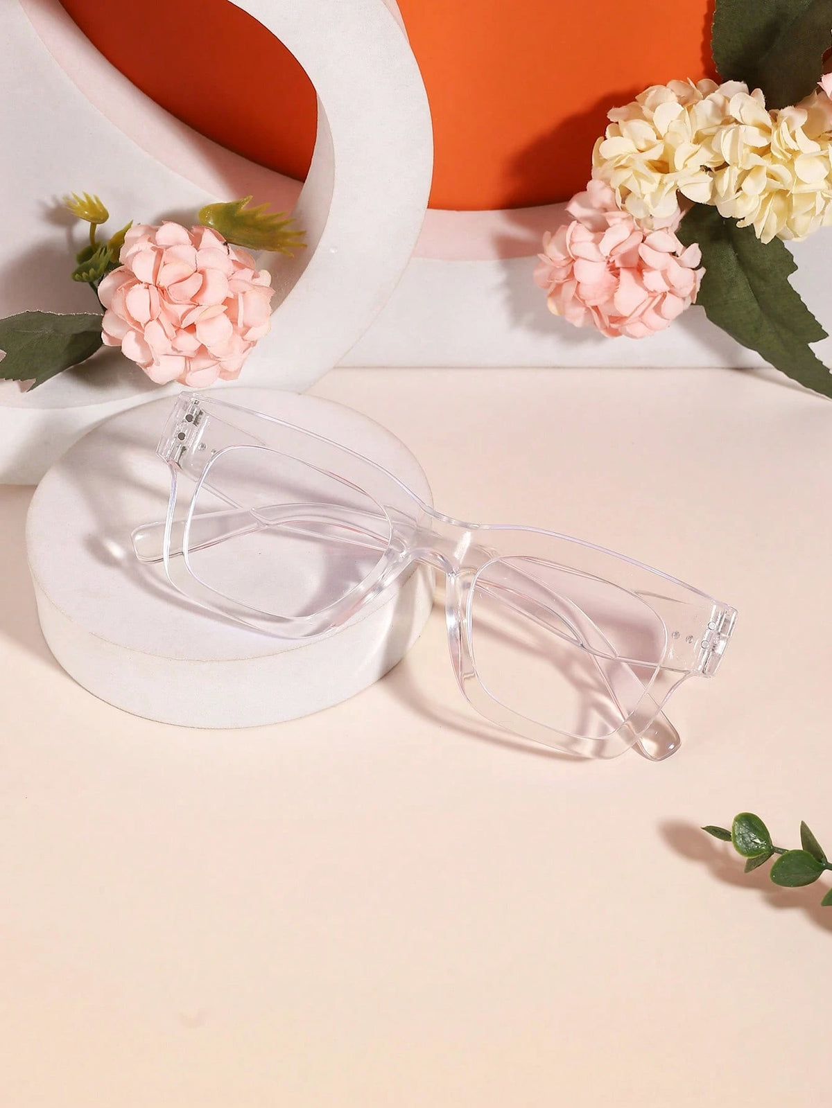1pc Unisex Kids 6-12 Years Old Classic Casual Square Eyeglass Frames, Transparent And Black Polycarbonate Frames With Clear Lenses, Lightweight And Pressure-Free, Suitable For Daily School Wear, Inclu