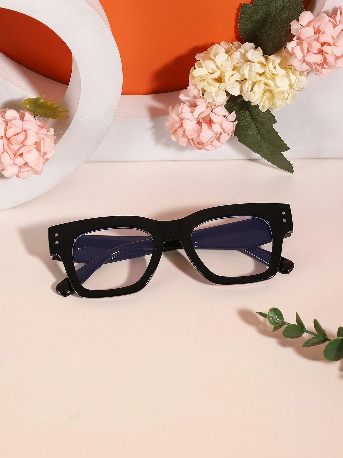 1pc Unisex Kids 6-12 Years Old Classic Casual Square Eyeglass Frames, Transparent And Black Polycarbonate Frames With Clear Lenses, Lightweight And Pressure-Free, Suitable For Daily School Wear, Inclu