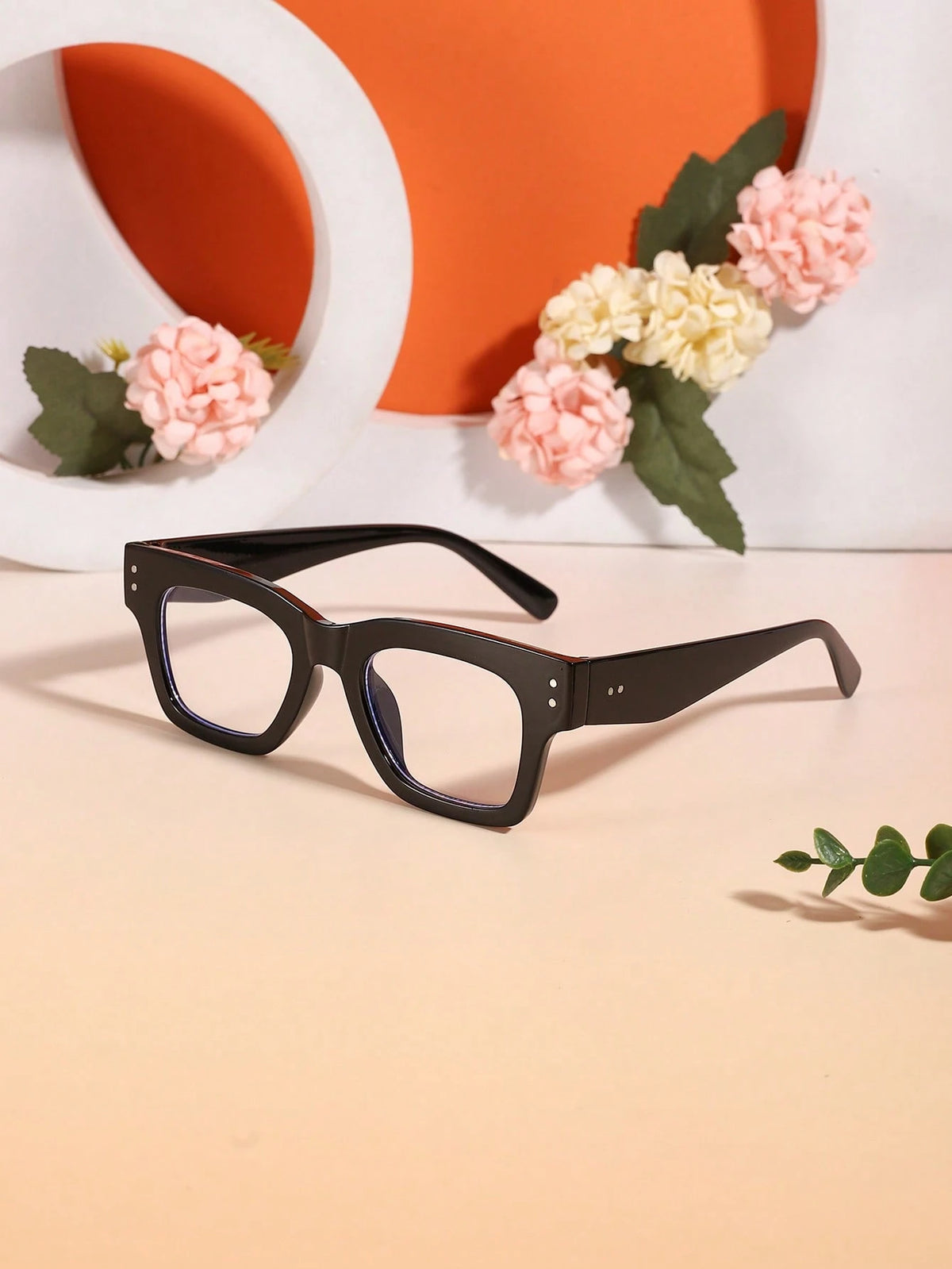 1pc Unisex Kids 6-12 Years Old Classic Casual Square Eyeglass Frames, Transparent And Black Polycarbonate Frames With Clear Lenses, Lightweight And Pressure-Free, Suitable For Daily School Wear, Inclu