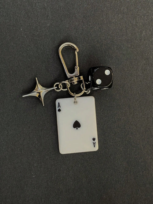 1pc Unisex New Creative Cartoon Dice Keychain Acrylic Playing Card Pendant Fashion Personalized Bag Charm Backpack Decor Keychain For Bag Car Accessories For Women