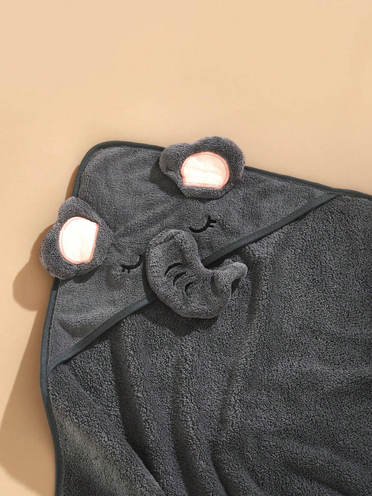1pc Unisex Polyester Fabric Hooded Coral Fleece Soft & Quick Dry Bathrobes, Baby Blanket Wrap, Suitable For Bathroom, Beach, All Seasons, Size 80cm/31.5inch*80cm/31.5inch