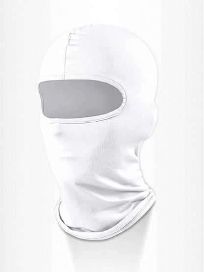 1pc Unisex Solid Color Printed Balaclava Headwear Set, Single Hole Full Face Mask, Suitable For Daily Wear And Outdoor Activities