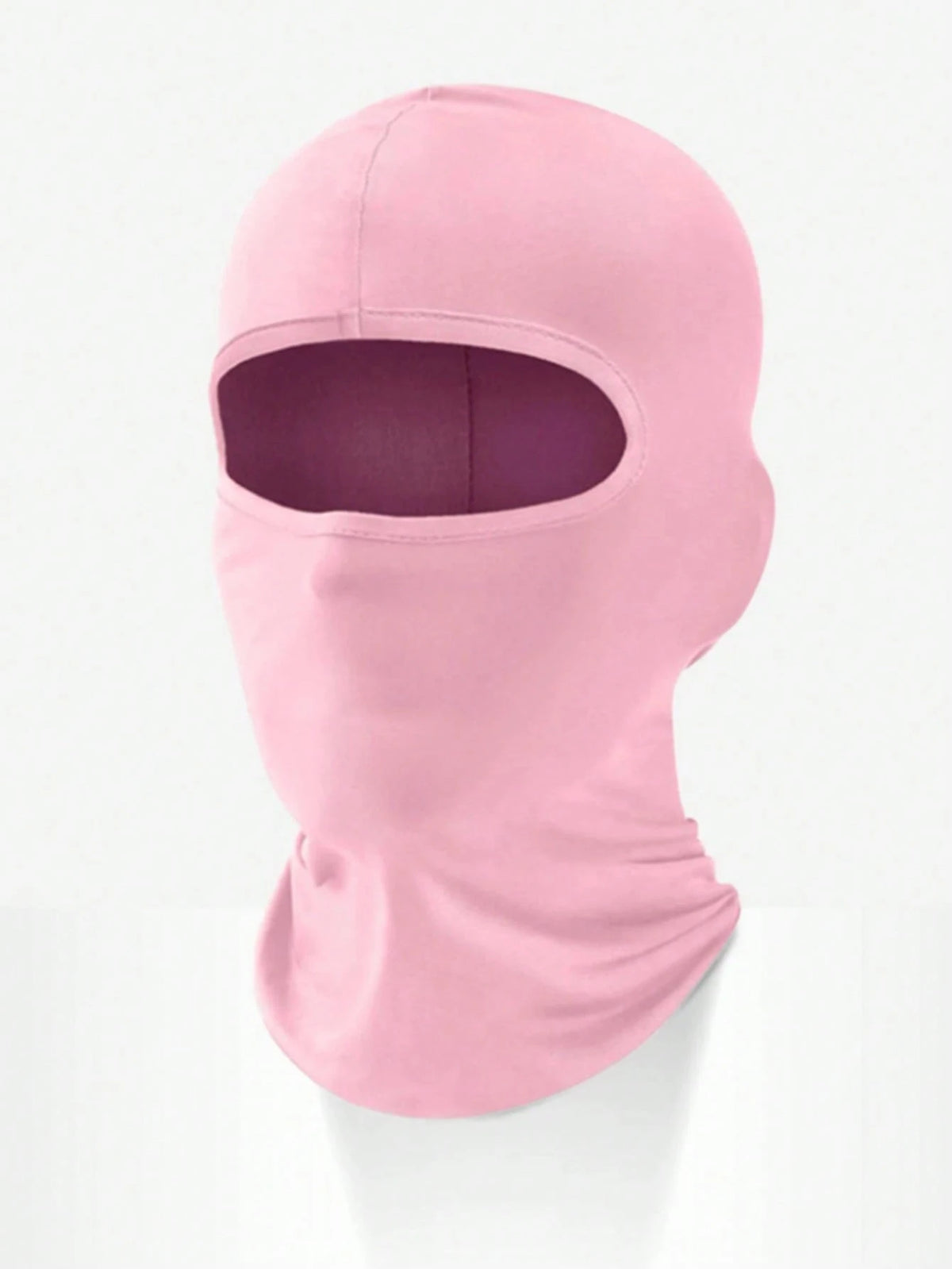 1pc Unisex Solid Color Printed Balaclava Headwear Set, Single Hole Full Face Mask, Suitable For Daily Wear And Outdoor Activities