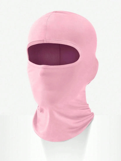 1pc Unisex Solid Color Printed Balaclava Headwear Set, Single Hole Full Face Mask, Suitable For Daily Wear And Outdoor Activities