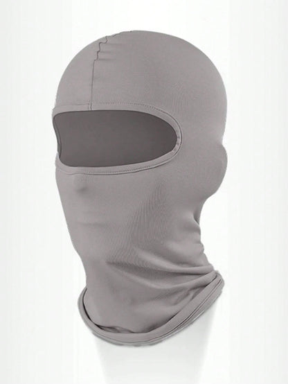 1pc Unisex Solid Color Printed Balaclava Headwear Set, Single Hole Full Face Mask, Suitable For Daily Wear And Outdoor Activities
