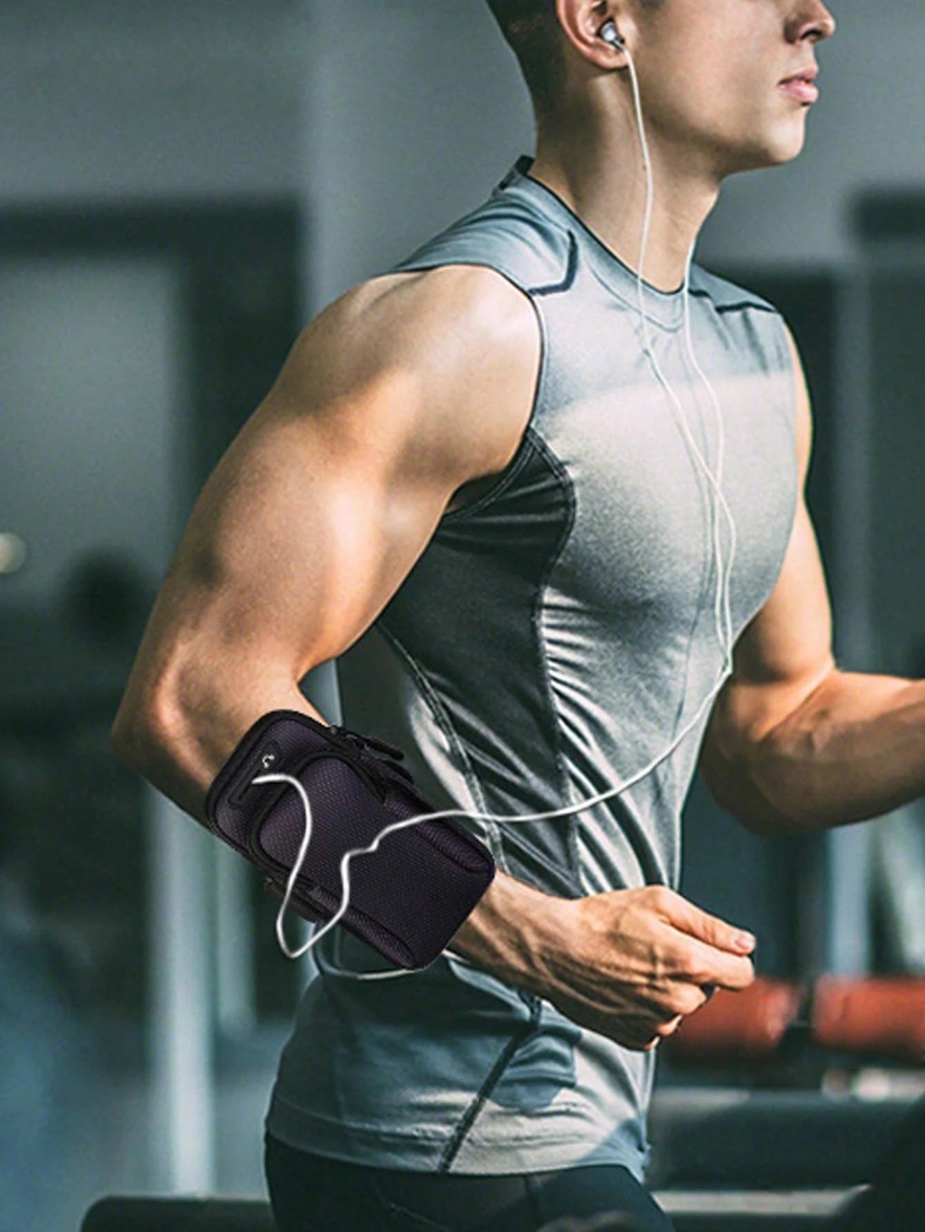 1pc Universal Waterproof Phone Arm Bag, Dual-Layer Zipper Design: Men's Outdoor Sports Arm Bag- Adjustable Shoulder Strap, Suitable For Running, Hiking, Cycling And More Sports! Safely Store Your Pho