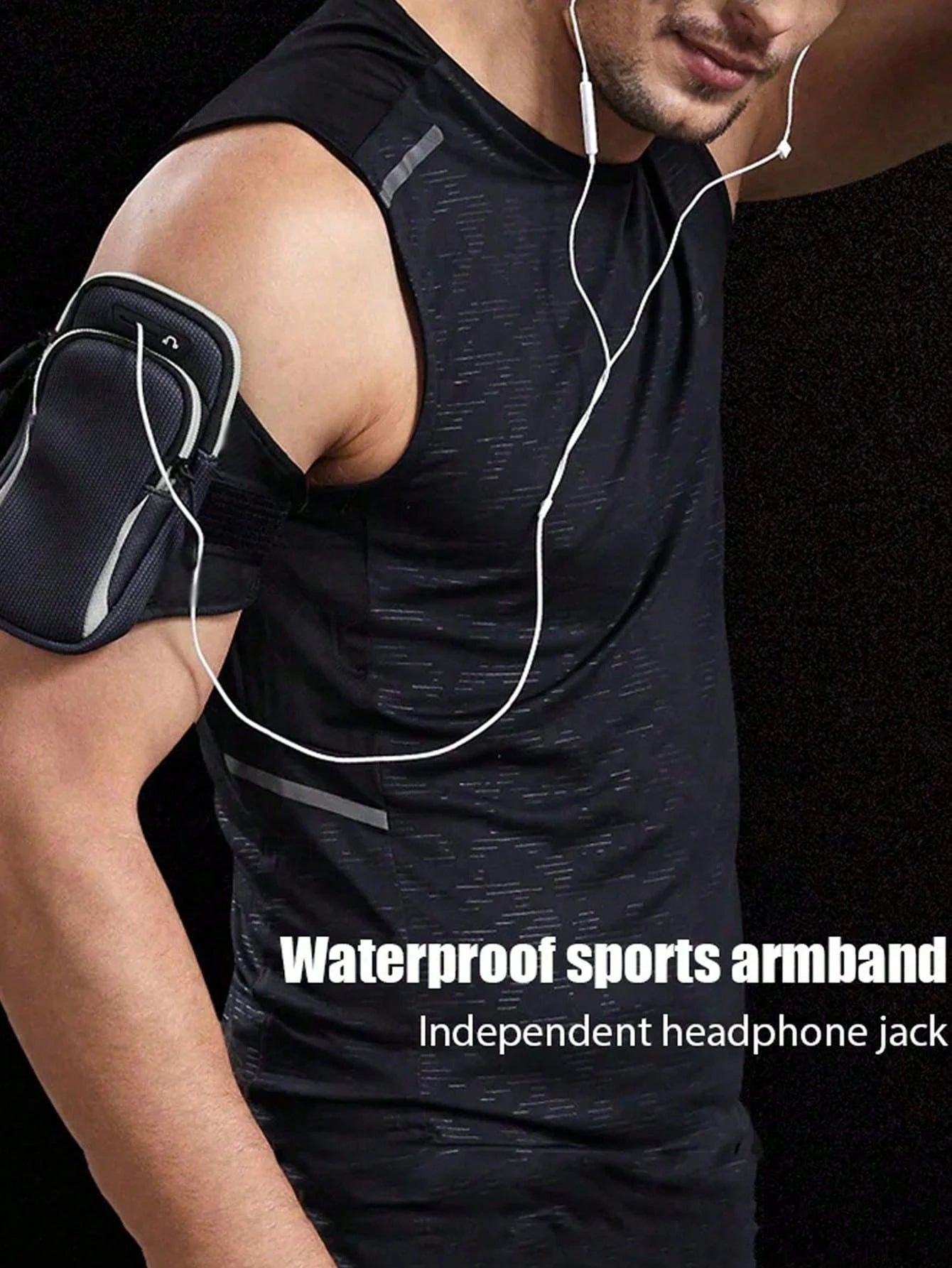 1pc Universal Waterproof Phone Arm Bag, Dual-Layer Zipper Design: Men's Outdoor Sports Arm Bag- Adjustable Shoulder Strap, Suitable For Running, Hiking, Cycling And More Sports! Safely Store Your Pho