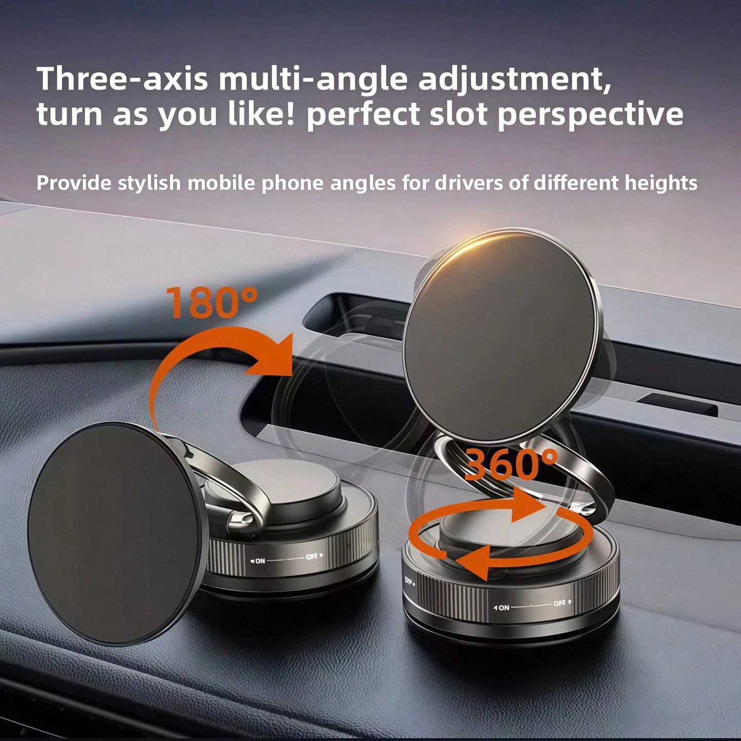 1pc Upgraded 360° Nano Gel Magnetic Car Phone Holder With Super Strong Suction, Compatible With MagSafe, Compatible With IPhone 17 16 15 14 13 12 Pro Max, Foldable & Extendable Holder For Car/Dashboar