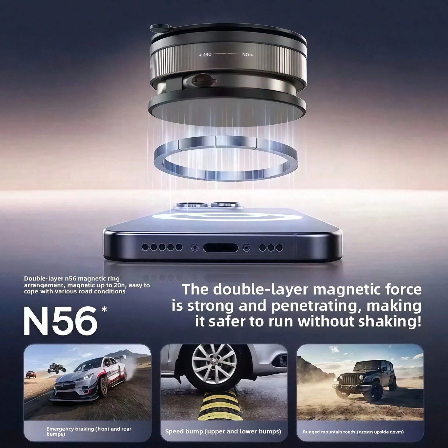 1pc Upgraded 360° Nano Gel Magnetic Car Phone Holder With Super Strong Suction, Compatible With MagSafe, Compatible With IPhone 17 16 15 14 13 12 Pro Max, Foldable & Extendable Holder For Car/Dashboar