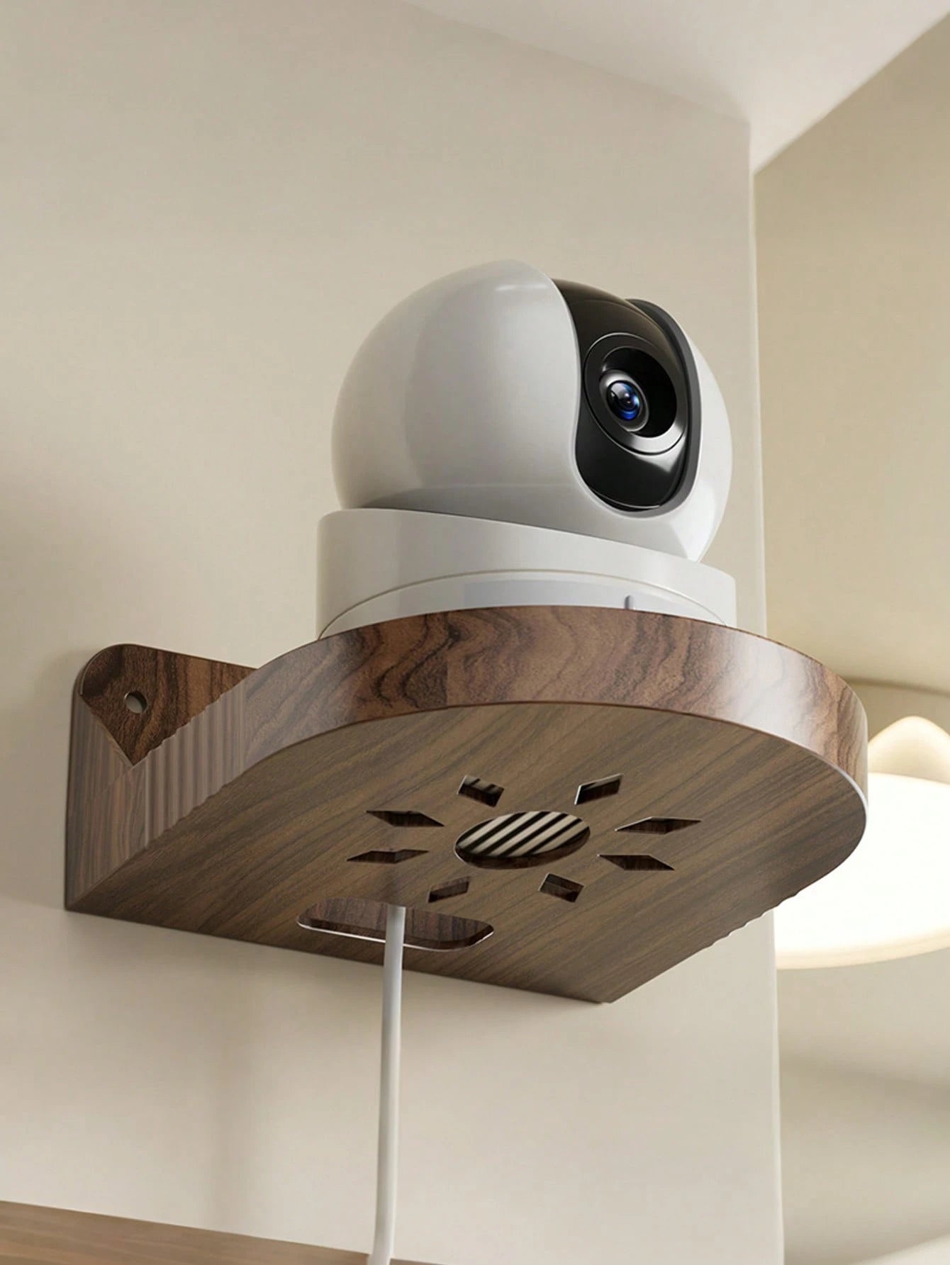 1pc Wall Mounted Shelf, No Drilling Required, Suitable For Placing Security Camera, Router, Set-Top Box, Also Can Be Used To Hold Other Small Items